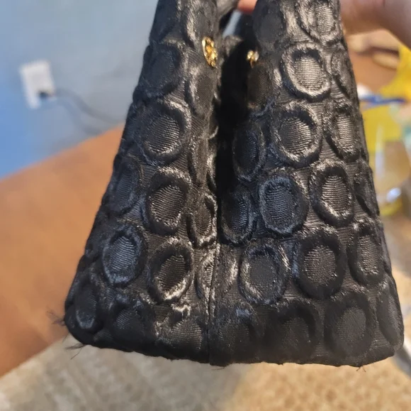 Prada Black Textured Handbag with Gold Chain - Picture 9 of 12